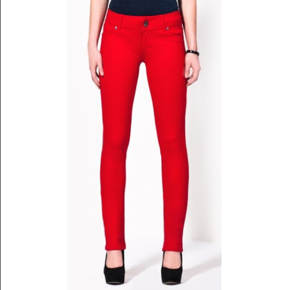 Shinestar Ponte Red Skinny Pants